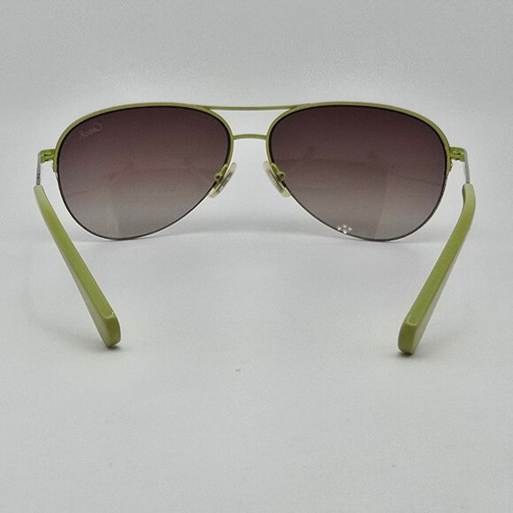 Coach S1013 045 Silver Frame Brown Gradient Lens Semi Rimless Aviator Sunglasses main image 11